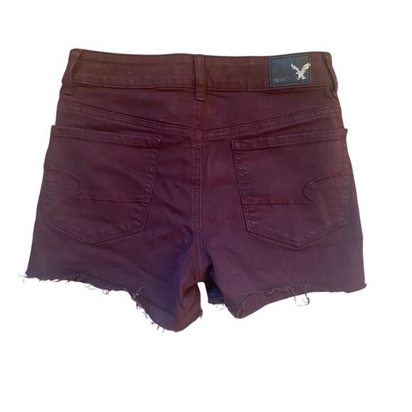 American Eagle Hi-Rise Shortie Burgundy Size 4 - Picture 2 of 7